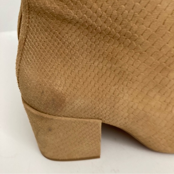 Free People Nicola Chunky Block Heel Suede Ankle Boots Size 41 - Picture 16 of 16